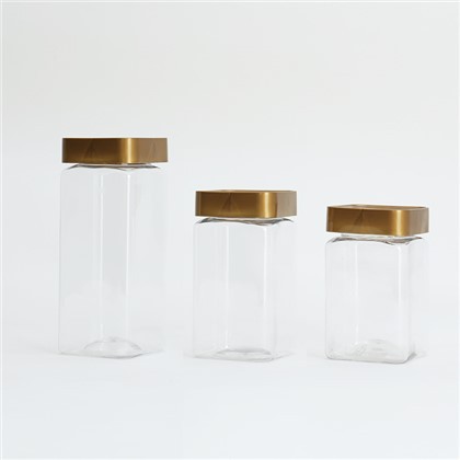 Shirinliklar uchun plastik kvadrat bankalar