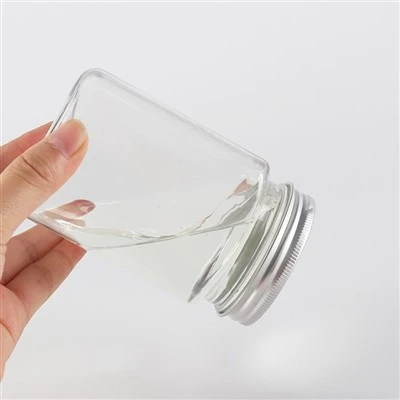 Metall qopqoqli 450ml plastik kvadrat bankalar
