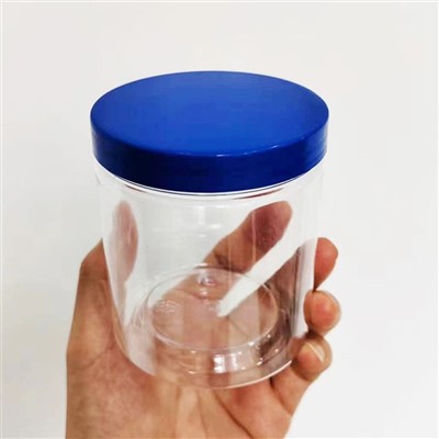 400ml Moviy plastik dumaloq bankalar